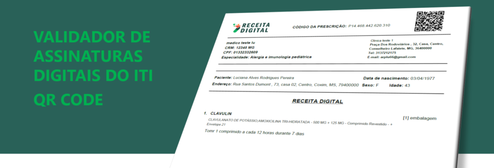 https://receitadigital.com - Validação de assinaturas digitais via Qr Code.